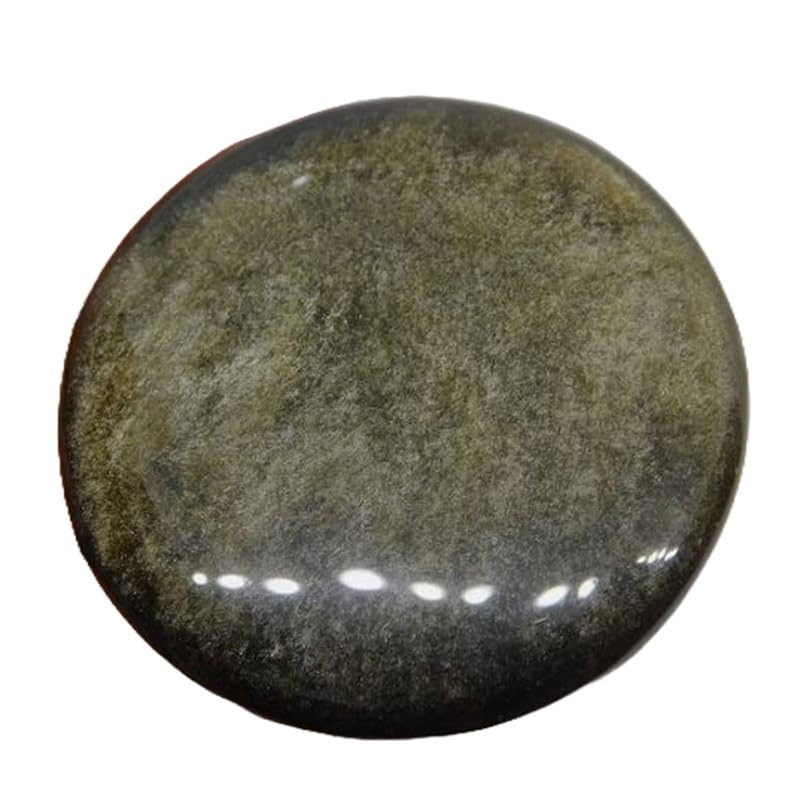 Obsidienne argentée naturelle 51mm, pierre gemme cabochon rond bricolage