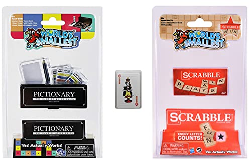 Worlds Smallest Worlds Smallest Classic Games – Pictionary – Scrabble – Miniature Playing Cards Bundle Gift Set Of 3 Miniature Games #TOP8