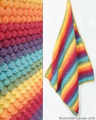 Regenbogen Wolle Wollbiene Cupcake 3 x 150g Strickwolle 450g