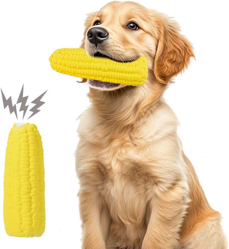 Juguete mordible interactivo para perro en forma de maíz