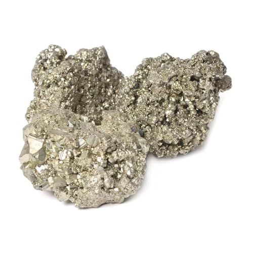 Image of Natural Pyrite Stone Cluster - Original Iron Pyrite Gold Rock Crystal for Wealth, Willpower & Manifestation | High Energy Reiki Healing Crystal for Meditation, Protection & Positive Energy
