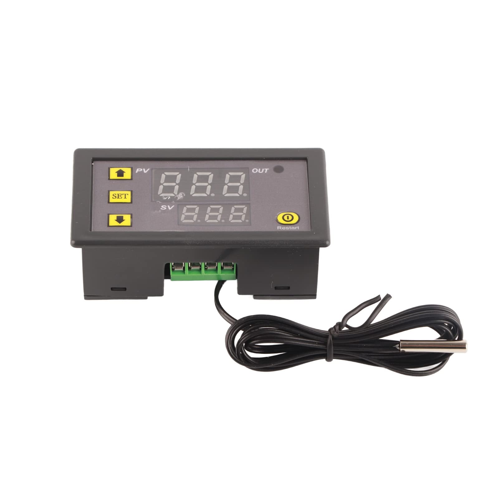 Cocoarm Controlador de Temperatura Digital LED W3230, Termostato con Sensor, Ajustable para Calefacción y Refrigeración, Ideal para Sistemas de Calefacción Domésticos (Pantalla roja y azul de 12 V.)