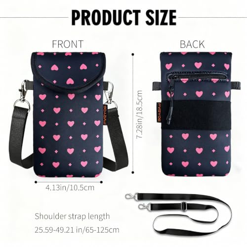 Image of Neoprene Phone Sleeve Pouch Case Bag for Men Women w /Crossbody Strap /Neck Lanyard for iPhone 17 /16 /15 /14 Pro Max, Samsung S25,Pixel 10