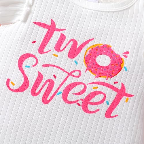 Happy Town Toddler Baby Girl Two Sweet 2nd Birthday Outfits Shorts Set Bowknot 2T Shirts Summer Clothes with Headband4