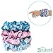 LUV HER Disney Stitch Scrunchies for Girls - 4 Large Printed Scrunchies with Your Favorite Characters - Hair Accessories for Girls 3+