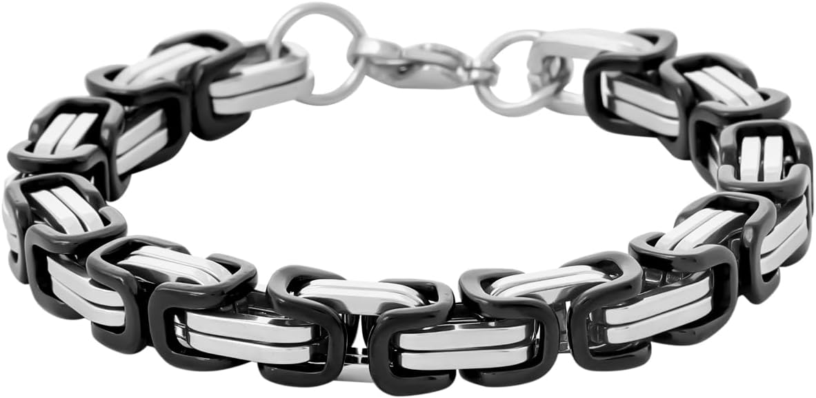 Bracelets for Men and Boys Fashion Bracelet for Men |Silver Toned Durable Stainless Steel Chain Bracelet for Men | Birthday Gift for Men and Boys Anniversary Gift for Husband