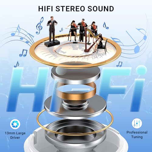 Wireless Earbuds,Wireless Earphones Bluetooth 5.3 in Ear with 4 Mic ENC Calls Noise Cancelling Wireless Headphones Mini LED Display HiFi Stereo 42H Playtime Bluetooth Earbuds IP6 Waterproof rose - Image 3