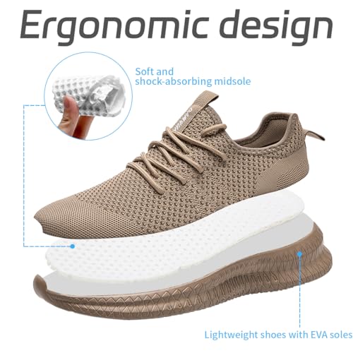 Image of Men Non-Slip Work Shoes Tennis Gym Sneakers Breathable Slip Resistant Lightweight and Comfortable for All-Day Wear Sports and Walking