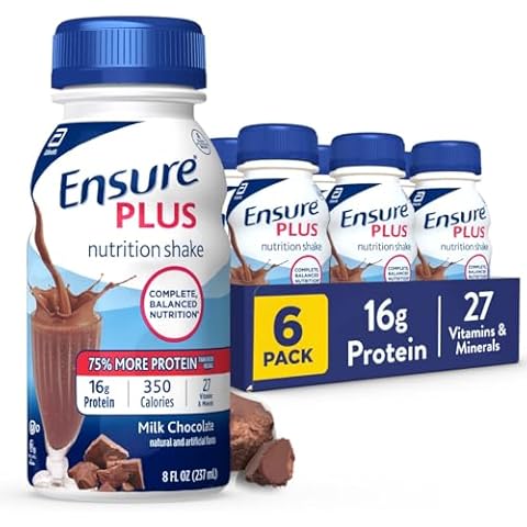 Ensure Plus Milk Chocolate Nutrition Shake, Meal Replacement Shake, 6 Pack Cover