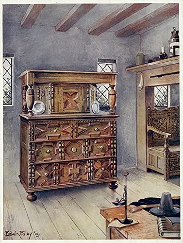 ArtDirect The Putnam Cupboard of English Oak and Cedar, Carved Settle of American Oak (1910-1911) 15x20 UnFramed Museum Art Print Poster Ready for Framing by Edwin Foley