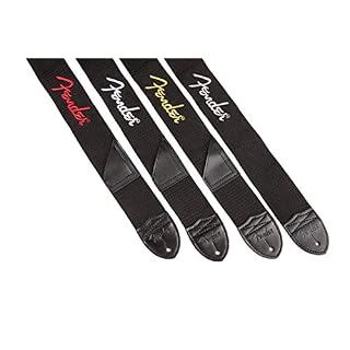 Fender 2″ Black Poly Sangle pour Guitare Motif Fender Logo Rouge - Les Beatles, Paul McCartney, John Lennon, RIngo Starr, George Harrison Fender 2" Black Poly Sangle pour Guitare Motif Fender Logo Rouge – Image 3