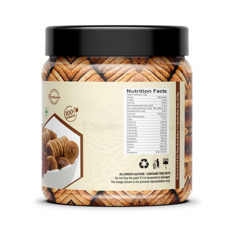 Image of NATURESERVE Afghani Anjeer Dry Fruits No Preservatives and Chemicals & Gluten-Free Rich Source of Fibre Calcium & Iron Low in Calories and Fat Free 100gm