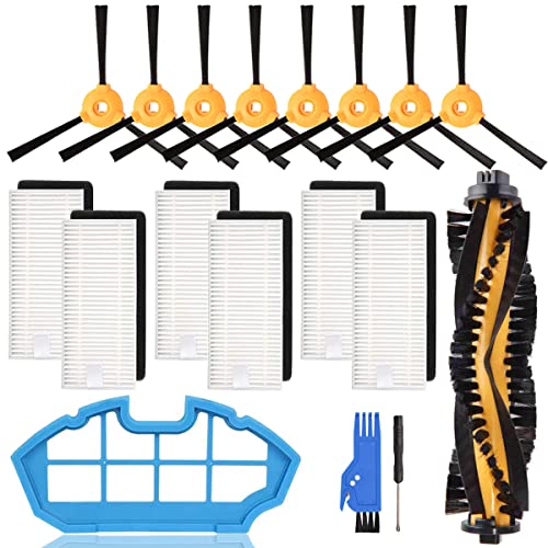 QAQGEAR Kit de Accesorios para aspiradora robótica Ecovacs Deebot N79 N79S DN622 DN622.11 500 N79w N79se, Incluye Cepillo Lateral, Filtro HEPA, cepillos Principales, Herramientas Cover