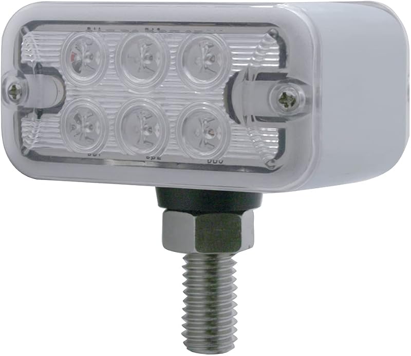 Luz de marca e sinalização LED United Pacific 39409 dupla face âmbar e vermelha com lente transparente – 1 unidade