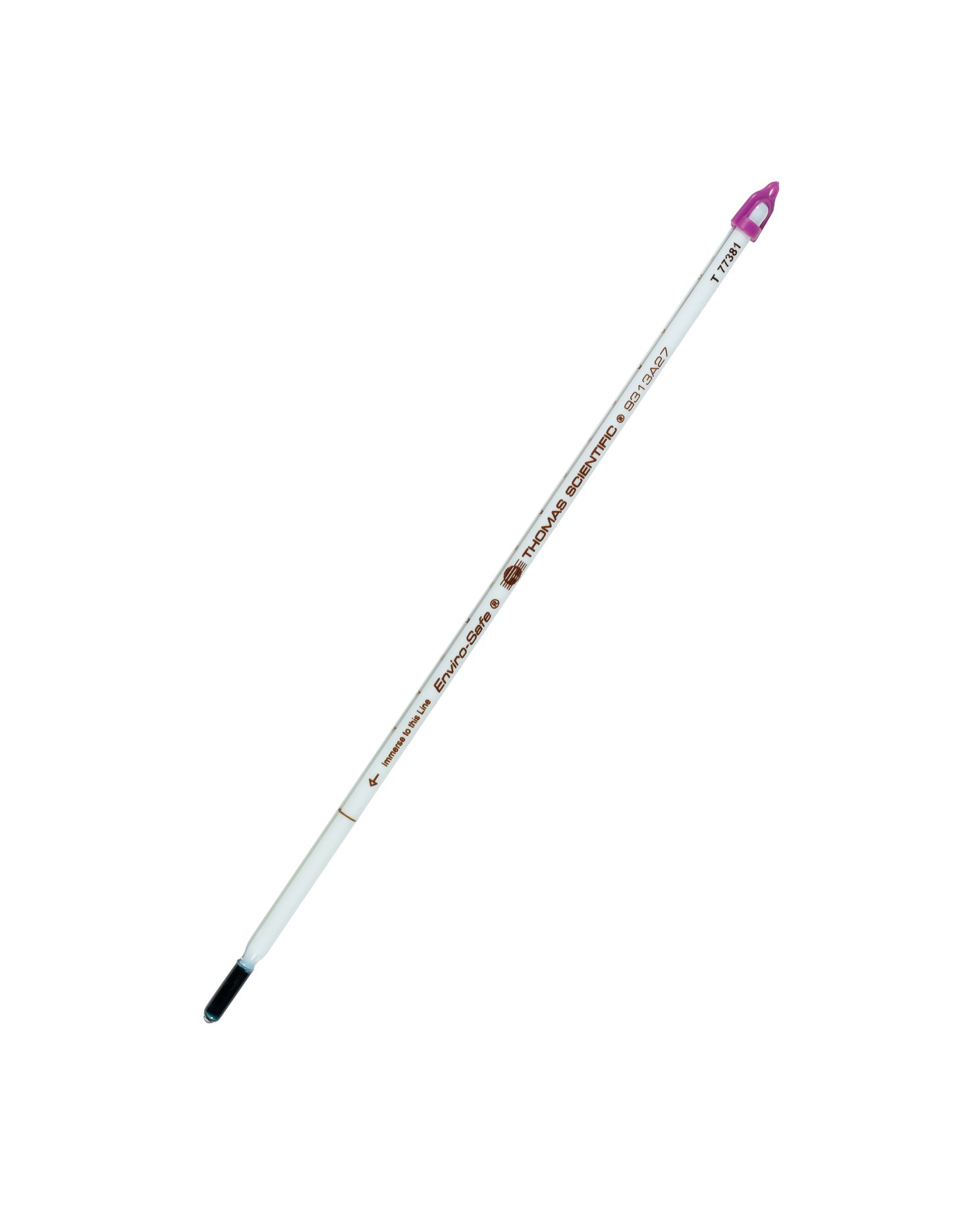 Thomas Enviro-Safe Precision General Purpose Liquid-In-Glass Thermometer, 305mm Length, 0 to 230 degree F, Total Immersion