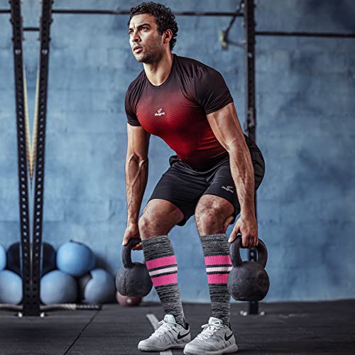 FLD Craftway Socks Women Men 6 Pairs, Knee High Best Support Circulation Socks for Running, Travel, Flight, Nurse3