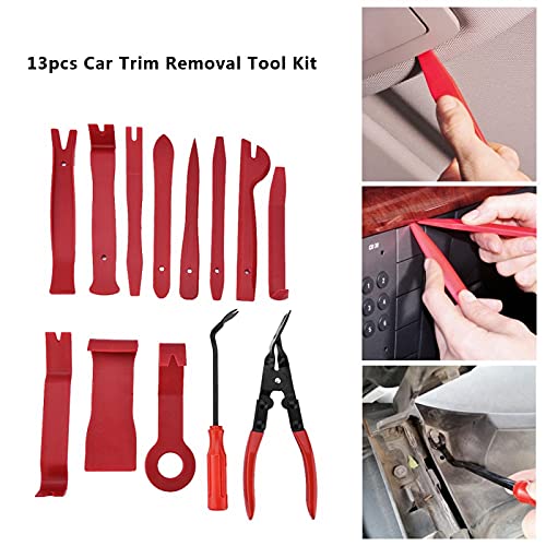 CHICIRIS Ferramenta de remoção de porta, aço de alto carbono vermelho + preto, remoção de acabamento