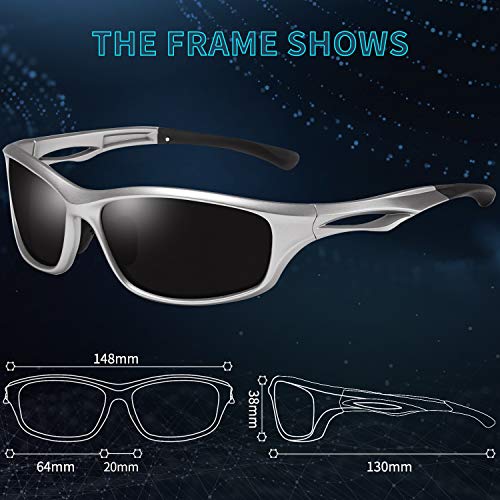 Óculos de Sol Esportivo Polarizado para Masculino Femininos UV400 Proteção Ciclismo Dirigir Armação