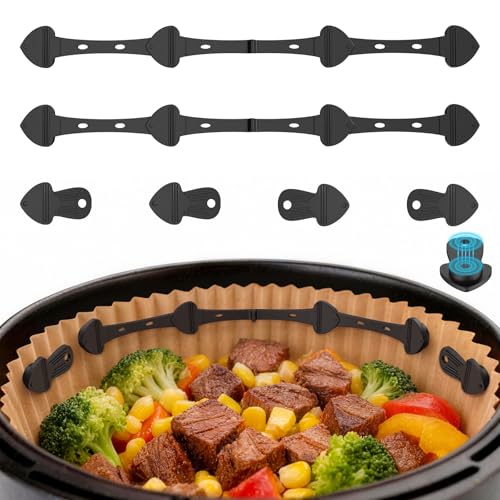 Alyvisun 6Pcs Air Fryer Silicone Magnets Fits Single & Dual Basket