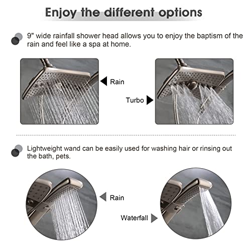 Combo de duchas BRIGHT SHOWERS en níquel cepillado con manguera extra larga miniatura 3