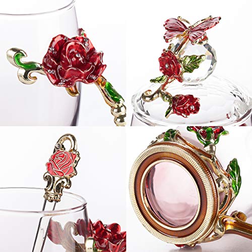 Btat- Fancy Glass Tea Cups With Lids, Pack Of 2, Tea Mugs Gifts For Women, Tea Sets For Women, Mother's Day Gift #TOP2