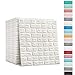 Soontrans Papel Pintado de Pared 3D Ladrillo Empapelado Pegatina Mural Autoadhesivo Decorativos Extraíble Impermeable para Hogar Cocina Salón Moderna TV Decor (77 cm x 70 cm)(10ps, Blanco)