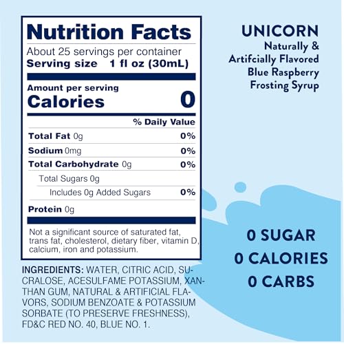 Jordan\'s Skinny Mixes Sugar Free Syrup, Unicorn Flavor, Fruit Flavored Water Enhancer, Drink Mix for Iced Tea, Lemonade, Drinks, Low Calorie Water Flavoring, Dairy & Gluten Free, Kosher, 25.4 Fl Oz - Thumbnail 2