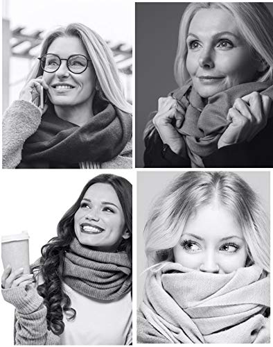 D&Y Unisex Classic Softer Than Cashmere Plaid Fringe End Scarf, Beige/Peach4