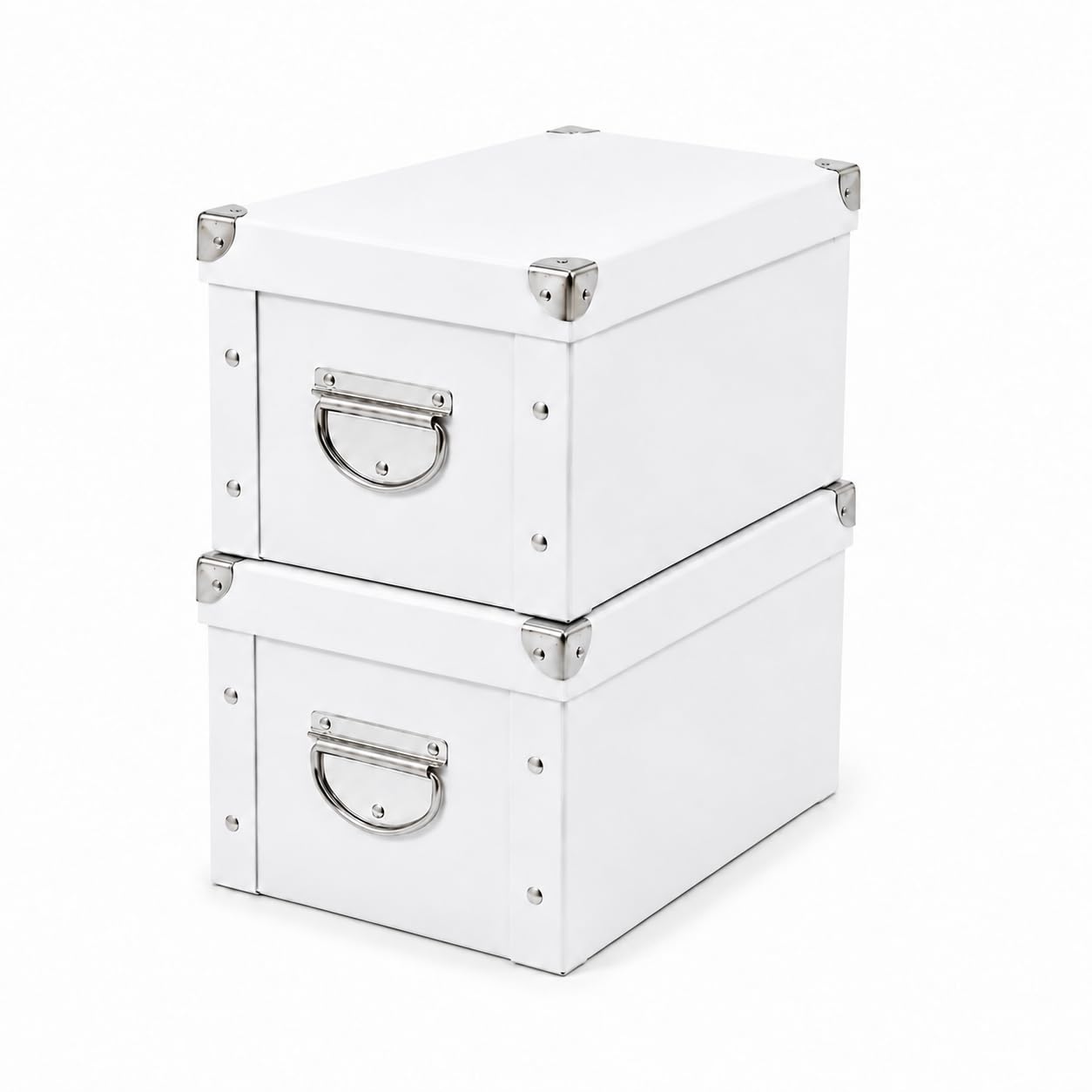 GUOZI Boîte de rangement pliable, boîte à souvenirs décorative avec couvercle et coins renforcés en métal, poubelle à dossiers en carton avec poignées, boîte cadeau pour souvenirs, jouets, photos,