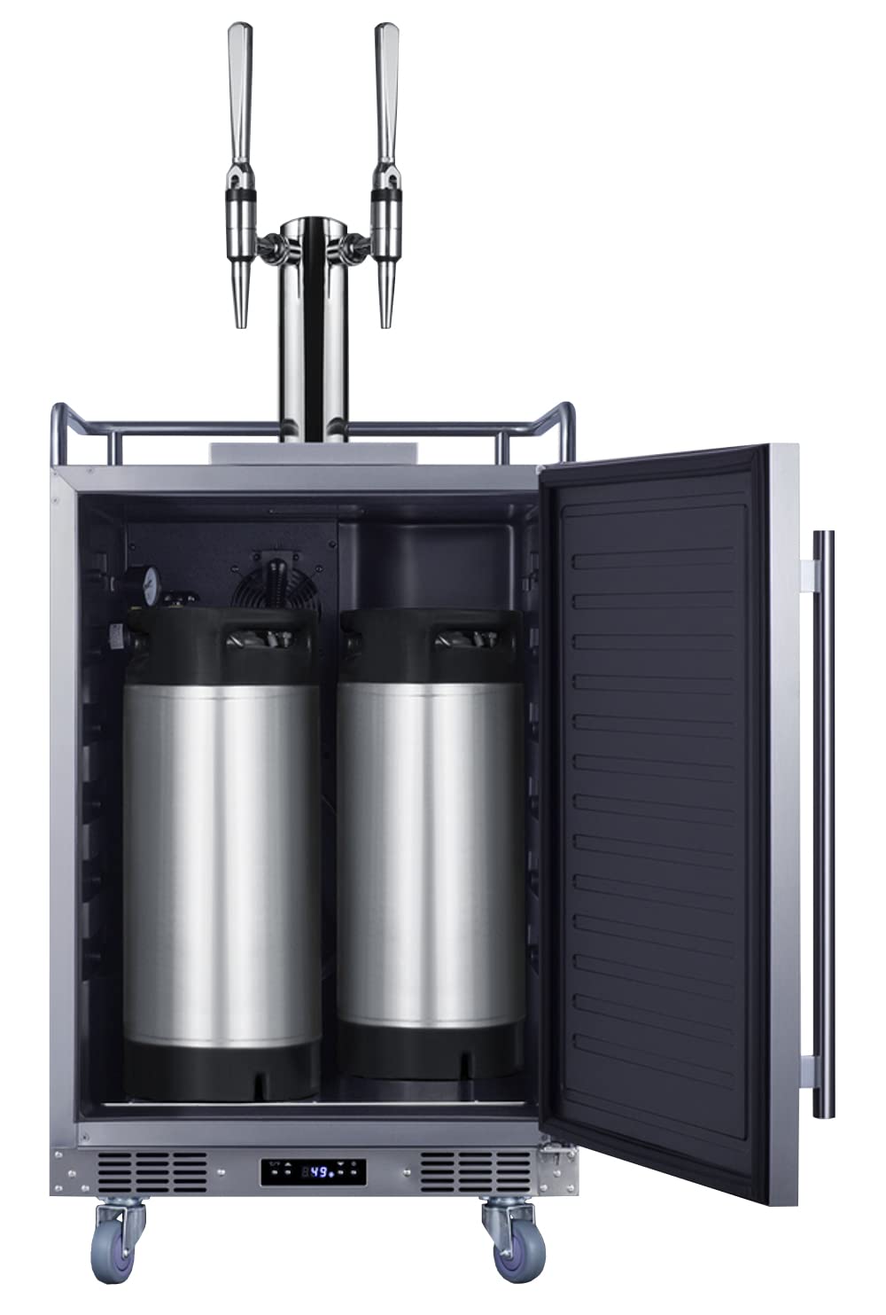 Summit Appliance Sbc682ncftwin 24" Wide Built-In Nitro-Infused Coffee Kegerator, 5.6 Cu.Ft. Interior, Weatherproof, Complete Dual Tap Kit, Dual Tap System, Automatic Defrost, Digital Thermostat on Fridge.com - View 3
