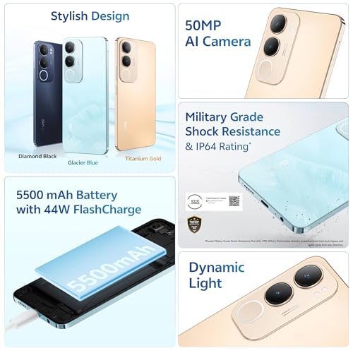 Vivo Y29 5G (Titanium Gold, 8GB RAM, 256GB Storage) with No Cost EMI/Additional Exchange Offers - Image 2