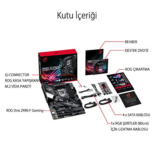 ASUS ROG STRIX Z490-F Gaming, Intel Z490 LGA 1200 ATX Gaming con 16 Fasi di Potenza, tecnologie AI, Intel 2.5 Gb Lan dual M.2 con dissipatori, USB 3.2 Gen 2, SATA e AURA Sync RGB