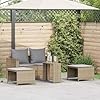 vidaXL Salon de Jardin 5 pcs avec Coussins empilable Beige polyrotin, Ensemble de canapés d'extérieur, Ensemble de Salon de Jardin, canapé d'extérieur avec Coussins