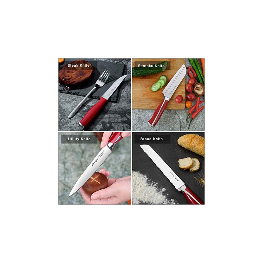 Knife-Set-Emojoy-15-Piece-Kitchen-Knife-Set-with-Block-Wooden-German-Stainless-Steel-Sharp-Chef-Knife-Set-with-Sharpener-dishwasher-safe-and-rust-proof-Red Knife Set, Emojoy 15 Piece Kitchen Knife Set with Block Wooden, German Stainless Steel Sharp Chef Knife Set with Sharpener, Dishwasher Safe and Rust Proof (kitchen knife set red)