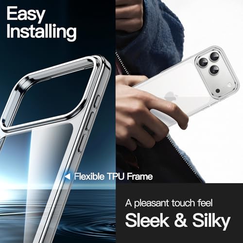 Image of JETech Case for iPhone 17 Pro Max 6.9-Inch, Non-Yellowing Shockproof Phone Bumper Cover, Anti-Scratch Clear Back (Clear)
