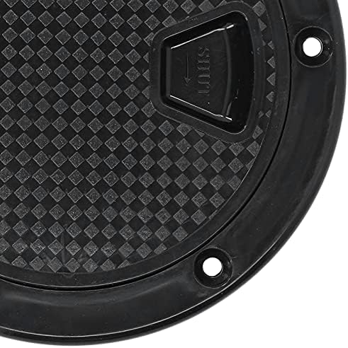 Miniatura 5 de Kit de cubierta de escotilla de inspección circular negra 4in101mm placa de cubierta de barco antideslizante ABS plástico redondo escotilla de