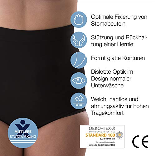 Corsinel-Regular-Stuetzwaesche-Hoher-Damen-Slip-fuer-Stoma-Hernien--Unterhose-mit-mittlerer-Stuetzwirkung-diskretes-Design-Nahtloses-Stretchmaterial-fuer-optimalen-Sitz-sichere-Fixierung