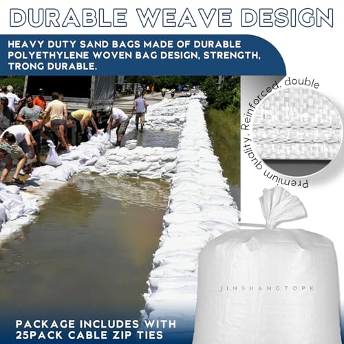 Bolsas de arena blancas de 19x31 pulgadas para control de inundaciones 3