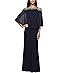 Alex Evenings Long Chiffon Cold-Shoulder Popover Dress - Main View