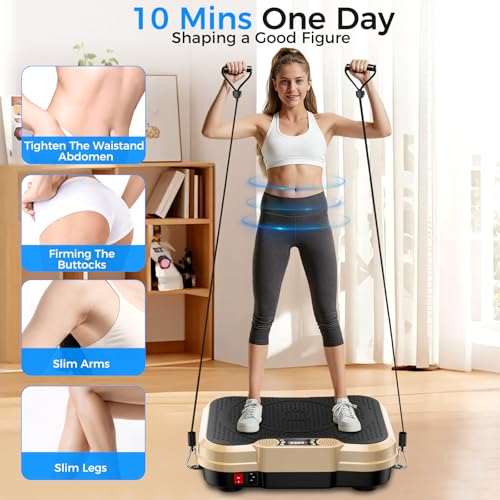 Image of Vibration Plate Exercise Machine,Vibration Plate for Lymphatic Drainage Power Vibration Plate Machine Support 450 Lbs 250 Adjustable Speeds,Vibrating Plate Shake Plate Weight Loss