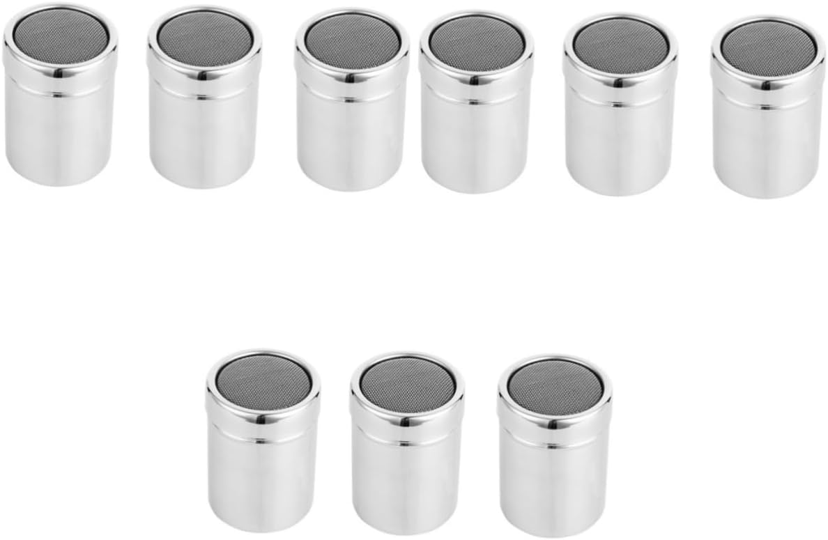 6 Pcs Jar Seasoning Shaker Powder Container Sugar Shaker Stainless Steel Shaker Seasoning Pots Shaker Bottle Containers Fine Mesh Shaker Steel Salt Shaker Dense Hole-As Shownx3pcs-Lx3pcs