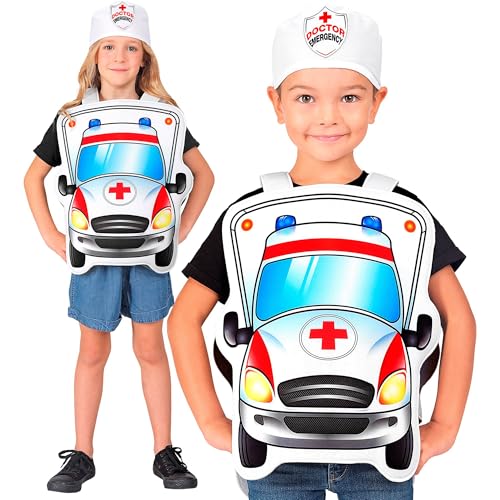 W WIDMANN MILANO Party Fashion - conjunto de disfraz infantil para trabajo, top y gorro, fiesta de disfraces, disfraces de carnaval para niños