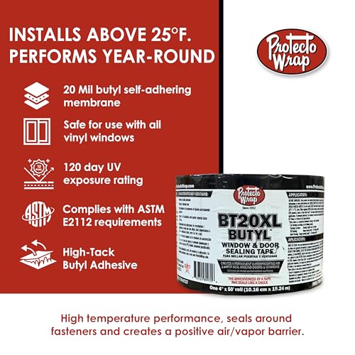 Protecto Wrap BT20XL Butyl SW bande d'étanchéité 4 po x 15,2 m - 3