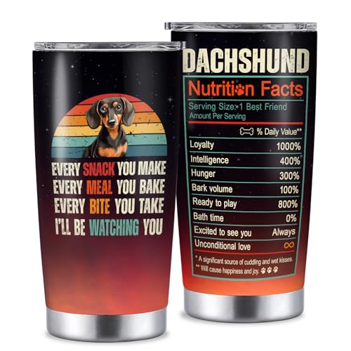 YILOWEMY Presentes de cães salsichas para mulheres e homens, copo isolado de 20 onças, presentes para cães, mãe, pai, presentes de aniversário de Natal para amantes de cães, presentes de caneca