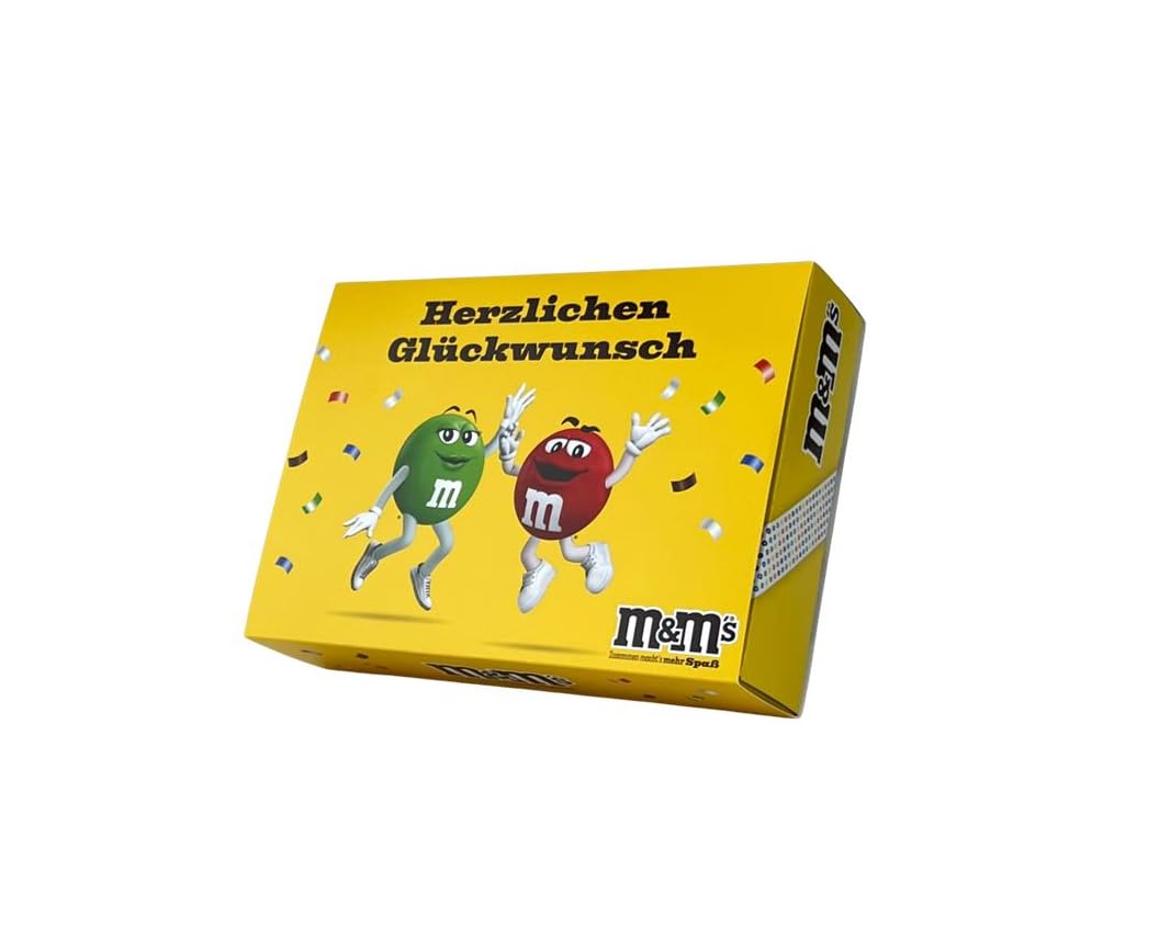 Süßigkeiten Box XXL "Herzlichen Glückwunsch" mit 24 Snacks I Mars I Snickers I Twix I Bounty I Airwaves I EXTRA I BE-KIND I M&M's uvm. I Schokolade I Kaugummi I Riegel I Geschenkidee