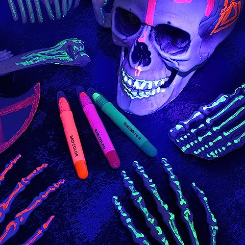 Badcolor Face Painting Kits For Kids, 12 Colors Twistable Face Paint Sticks, 3 Type Brushes, Professional Water Based Washable Face Paint Crayons Kit For Halloween Cosplay Makeup Body Paints For Children Adults #TOP6