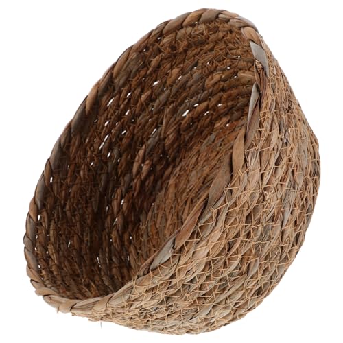 Cabilock Decorative Rattan Storage Bin for Fruit Snacks and Keys Handmade Boho Design Space Saving Organizer for Desk and Living Room