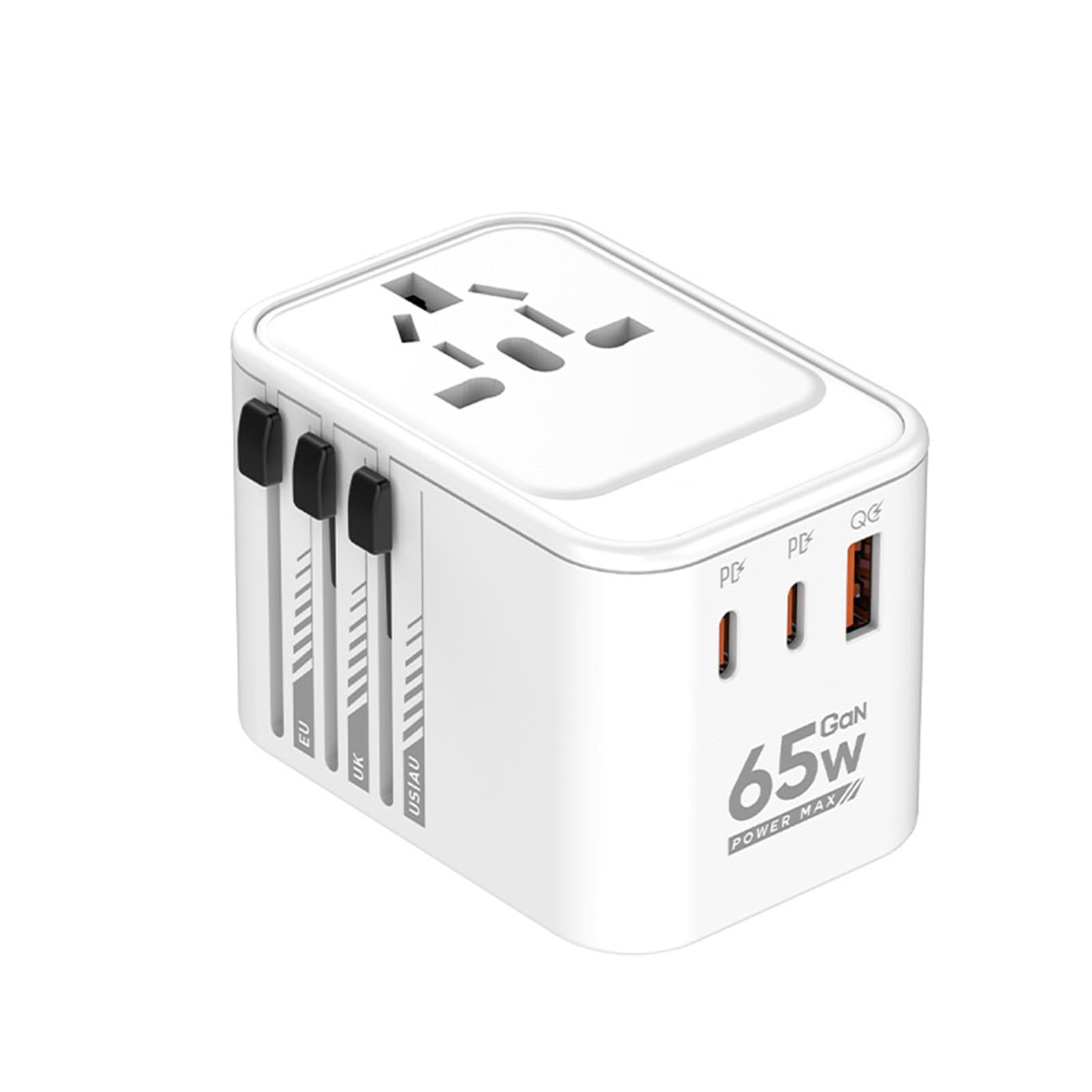 Adattatore da viaggio universale Caricatore da viaggio all-in-one con porte USB Spina di conversione da viaggio in tutto il mondo per ricarica rapida per smartphone da 5 V
