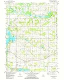 1981 Topo Map of Adamsville Compatible with Michigan Quad Christiana Lake Chain Lake (Material: 16' x 20' Matte)