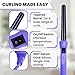 Herstyler Grande Ceramic Tapered Curling Wand - 1 inch Dual Voltage with Negative Ions for Long and Short Hair (Purple)